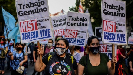 Drohnenaufnahmen zeigen Proteste der Argentinier gegen die Regierung in Buenos Aires