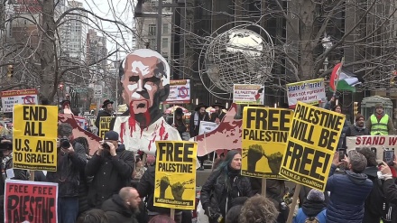 New York: Tausende pro-palästinensische Demonstranten gehen aus Solidarität mit Gaza auf die Straßen 